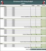 Christmas Budget Spreadsheet